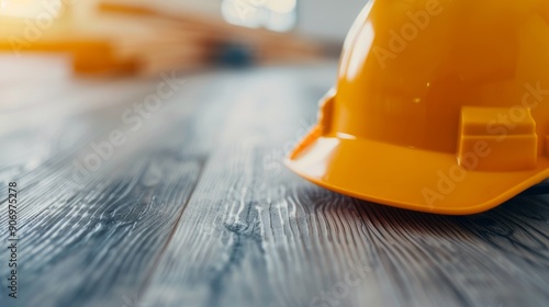 Construction Tools Laid Out on Wooden Surface Ready for Work
