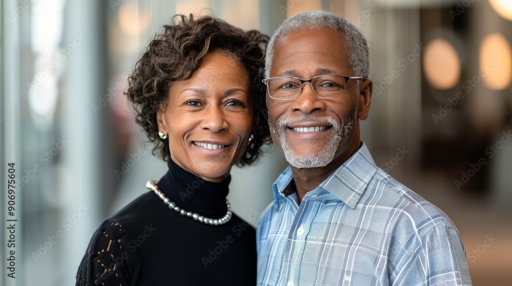 Smiling Couple Standing Together in a Park During Golden Hour Smiling Couple Standing Together in a Park During Golden Hour