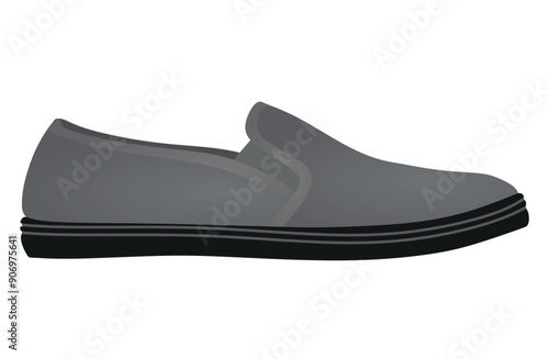 Grey  loafer shoes. vector illustration
