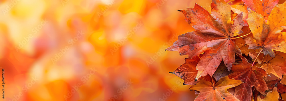 Layout of colorful maple leaves, autumn foliage. Scenic autumn, fall background. Copy space. Generative ai Layout of colorful maple leaves, autumn foliage. Scenic autumn, fall background. Copy space. Generative ai