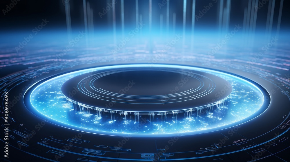 Futuristic Blue Holographic Interfaces. Futuristic Blue Holographic Interfaces.