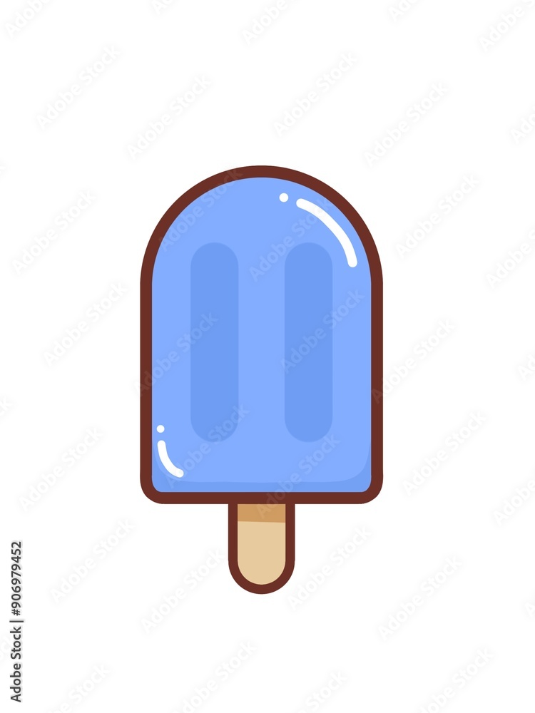 Simple illustration of a refreshing ice cream stick on a white background Simple illustration of a refreshing ice cream stick on a white background