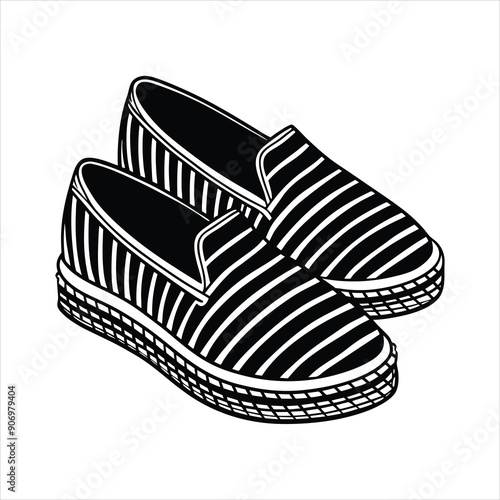 Espadrilles black vector