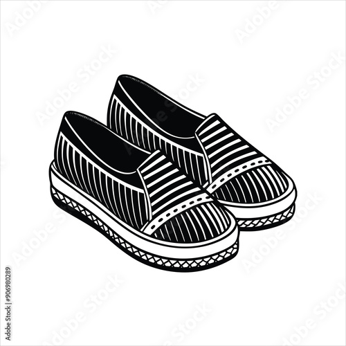 Espadrilles black vector