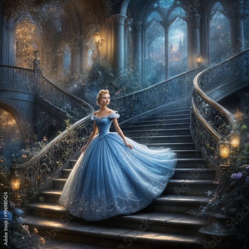 Cinderella in her beautiful ball gown photo