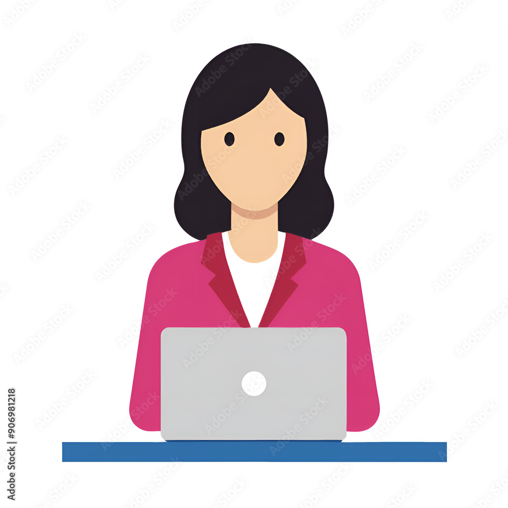 businesswoman with laptop, vector illustration businesswoman with laptop, vector illustration