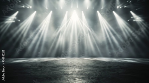 Concert Crowd Under Bright Stage Lights at Night