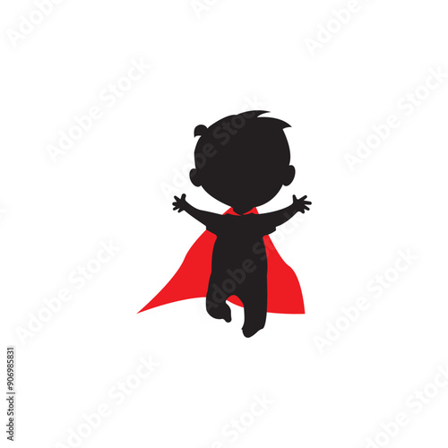 Child hero logo icon design,vector illustration