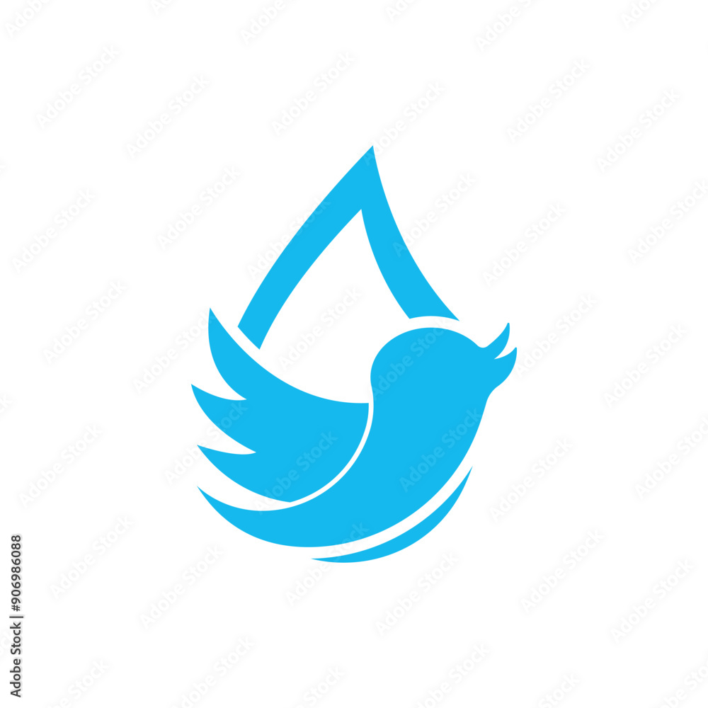Fototapeta premium Bird water logo icon, vector illustration design