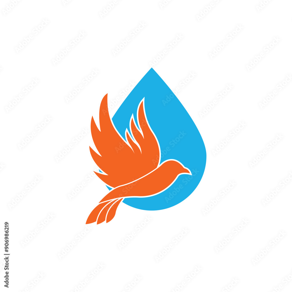 Bird water logo icon, vector illustration design Bird water logo icon, vector illustration design
