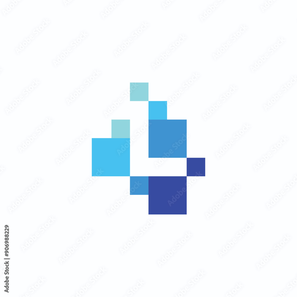 Letter L creative technological modern data pixel logo Letter L creative technological modern data pixel logo