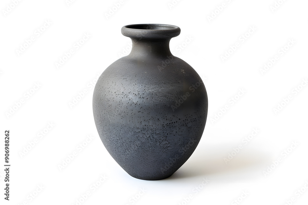 Grey ceramic vase isolated on white background Grey ceramic vase isolated on white background