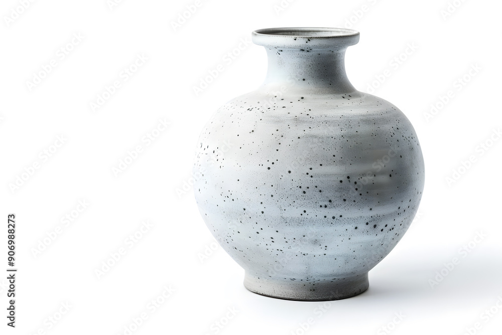 Grey ceramic vase isolated on white background Grey ceramic vase isolated on white background