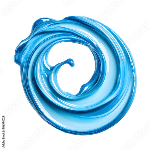 Blue gel cream smear isolated on white background