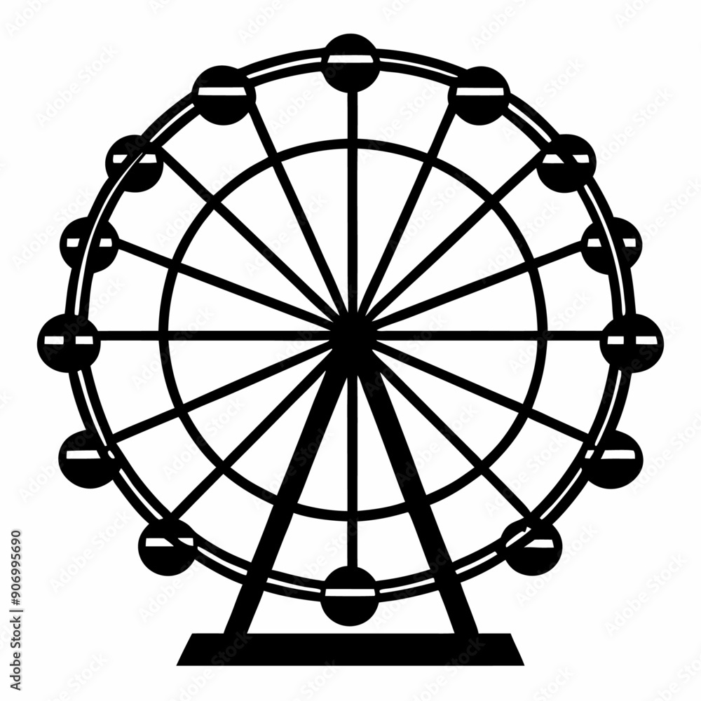 Vector art illustration of a Ferris wheel in solid colors on an isolated white background (20) Vector art illustration of a Ferris wheel in solid colors on an isolated white background (20)
