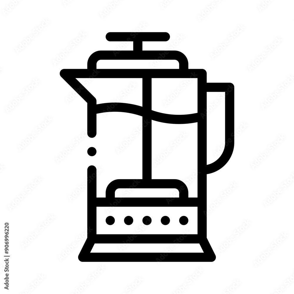 french press line icon french press line icon