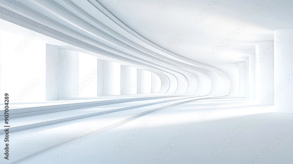 Obraz premium 3D Light White Background, Generative AI