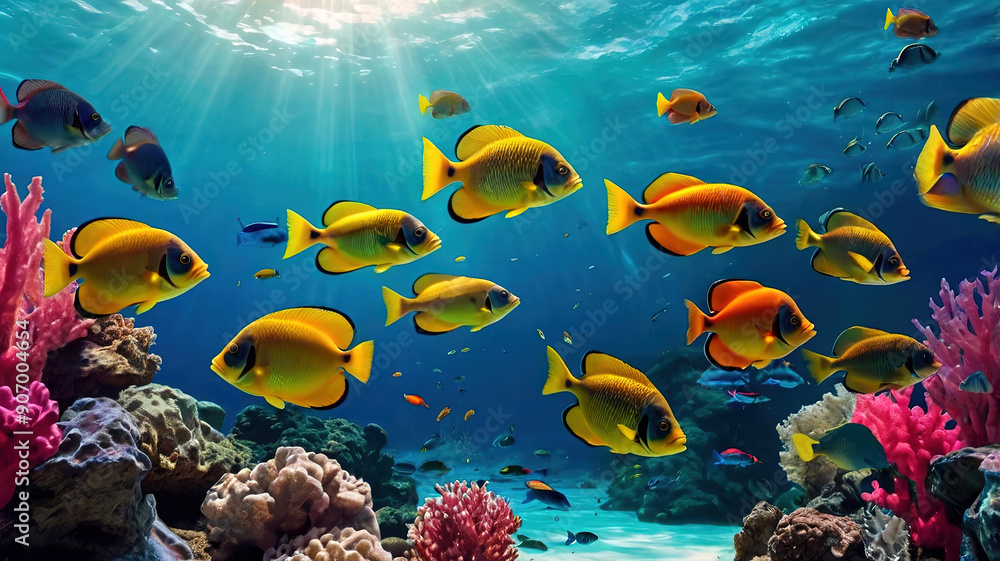 Colorful fish under the sea Colorful fish under the sea