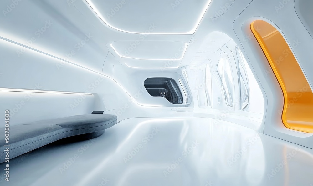 Futuristic Design Interior Room, Generative AI Futuristic Design Interior Room, Generative AI