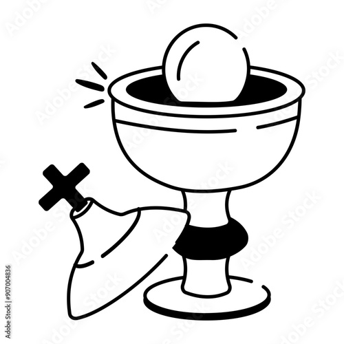A doodle style icon of ciborium 