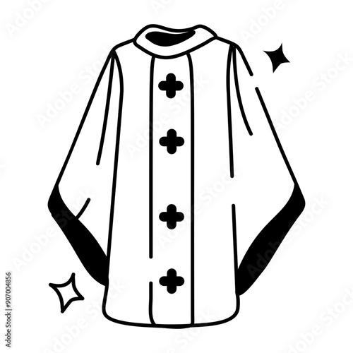 A holy chasuble icon in doodle style 