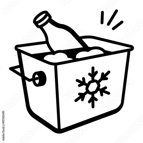 A doodle style icon of drink chiller 