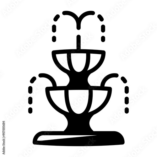 An outline icon of water fountain 