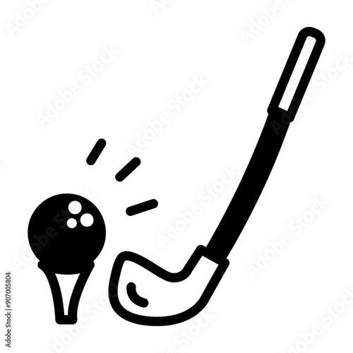 A glyph style icon of golf 