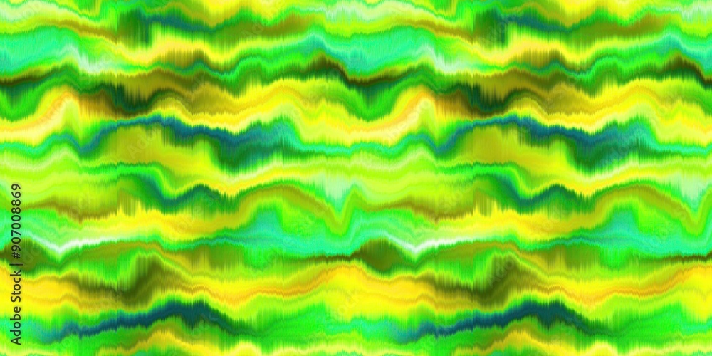 Fototapeta premium Blurry silk moody horizontal stripe texture border background. Wavy irregular bleeding wave seamless edge pattern. Atmospheric ombre distorted banner with watercolor effect. Space dyed washi tape