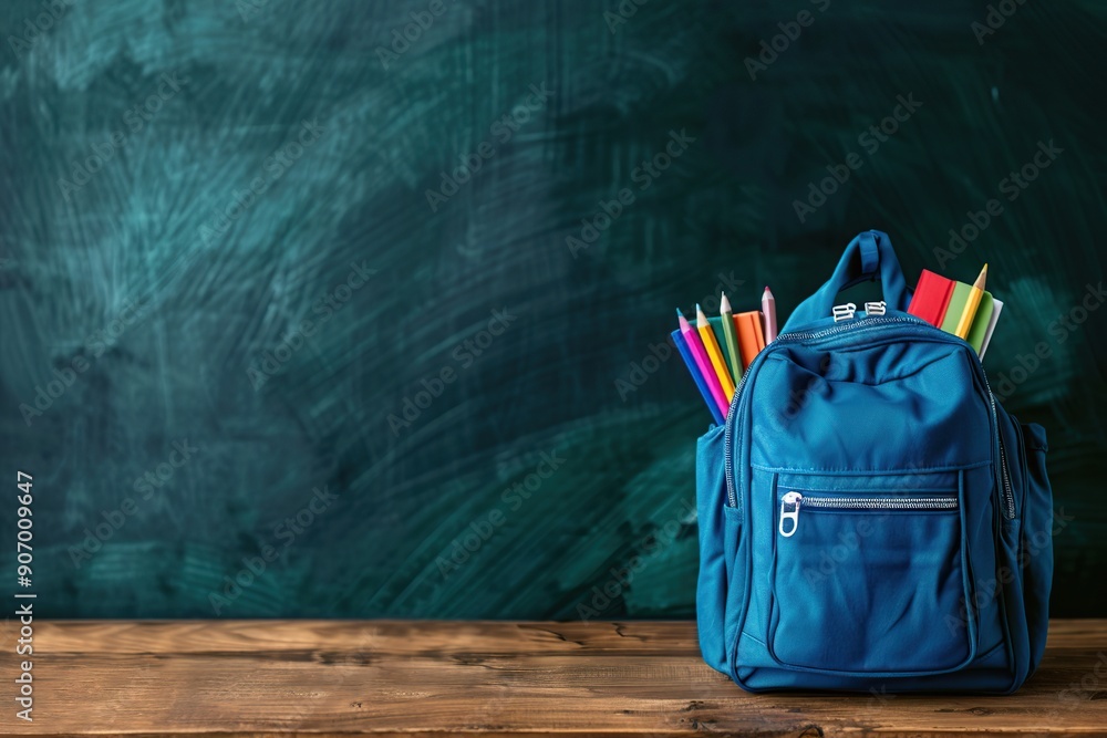 Modern school backpack, Back To School concept Modern school backpack, Back To School concept