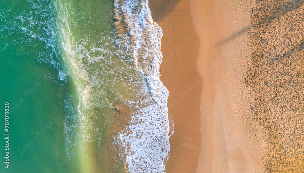 Aerial view of beach and sea from above. Aerial view of beach and sea from above.