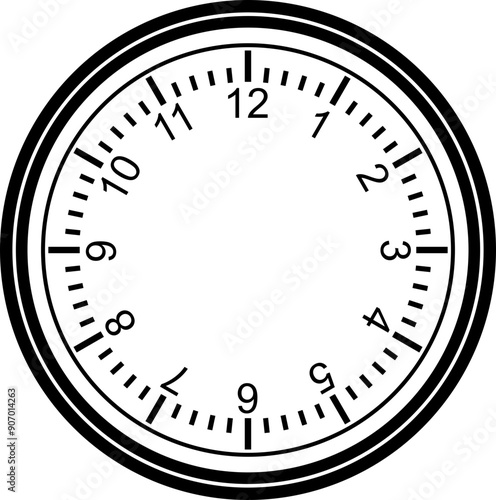 Clock Face Vector Graphic
