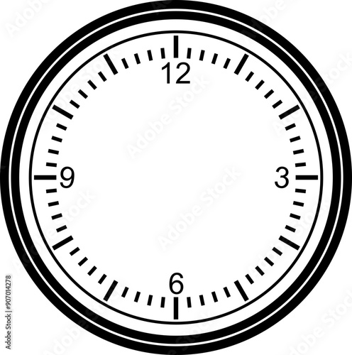 Clock Face Vector Graphic