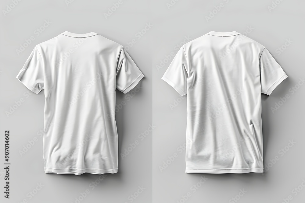 Blank white t-shirt mockup template, front and back view Blank white t-shirt mockup template, front and back view