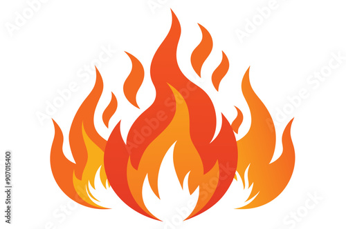 fire flame shapes vector illustration on white background 