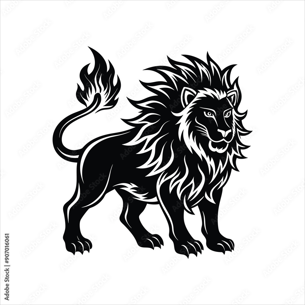 Lion of fire black vector Lion of fire black vector