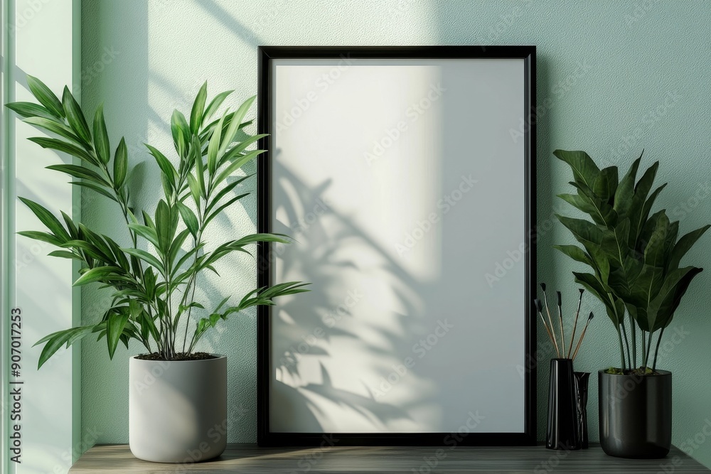 Mockup poster frame close up, 3d render, Generative AI Mockup poster frame close up, 3d render, Generative AI