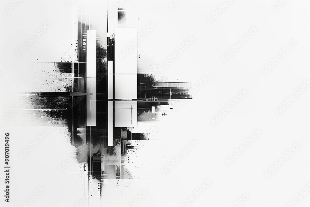 Dynamic abstract background featuring a glitched black and white gradient Dynamic abstract background featuring a glitched black and white gradient