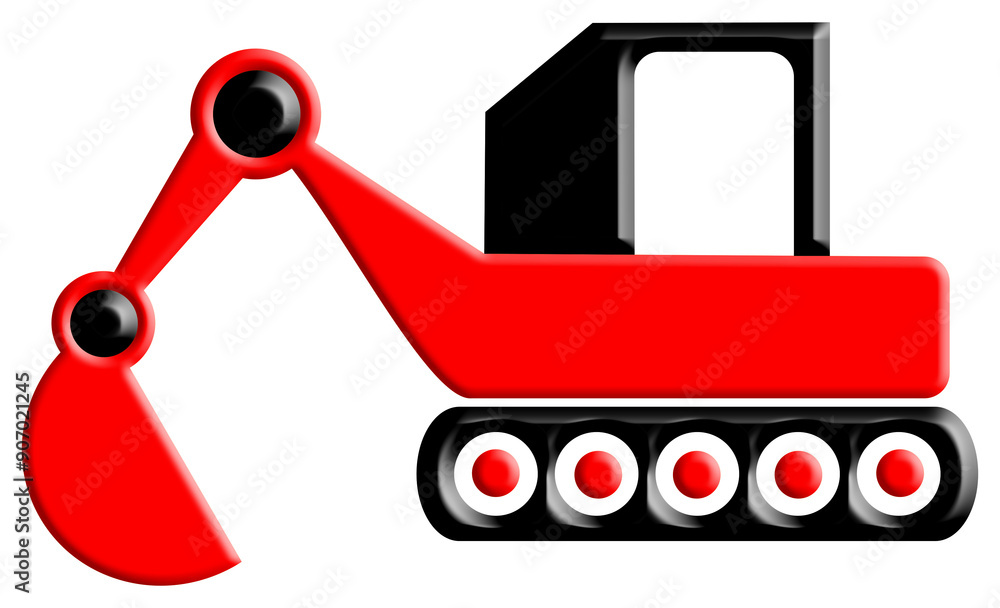 Red Digger Construction Vehicle Red Digger Construction Vehicle