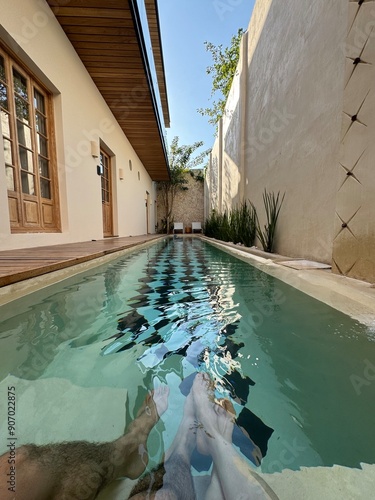 swimming pool in hotel