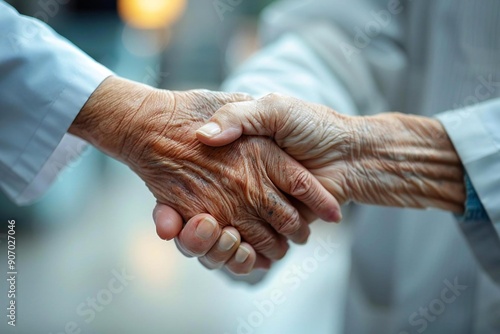 Supporting elderly individuals with Parkinson's disease, Alzheimer's, and arthritis on Disability Awareness Day: Care services for an aging society provided by geriatric doctors and nursing careg photo