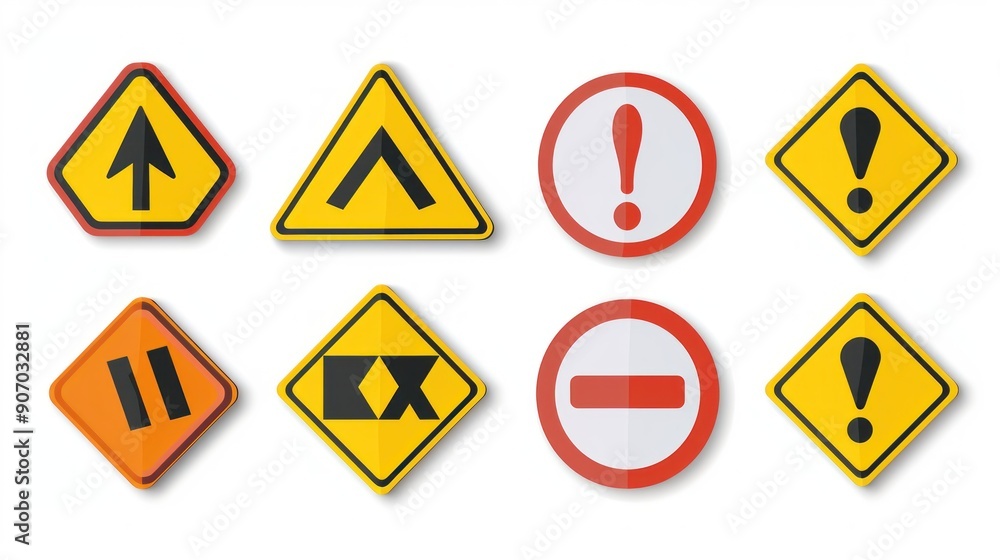 Set of Road Signs for Safety Set of Road Signs for Safety