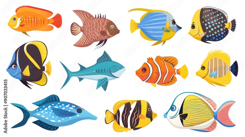 Colorful Cartoon Fish Colorful Cartoon Fish