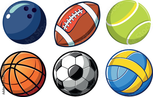 Vector collection of different sport balls
