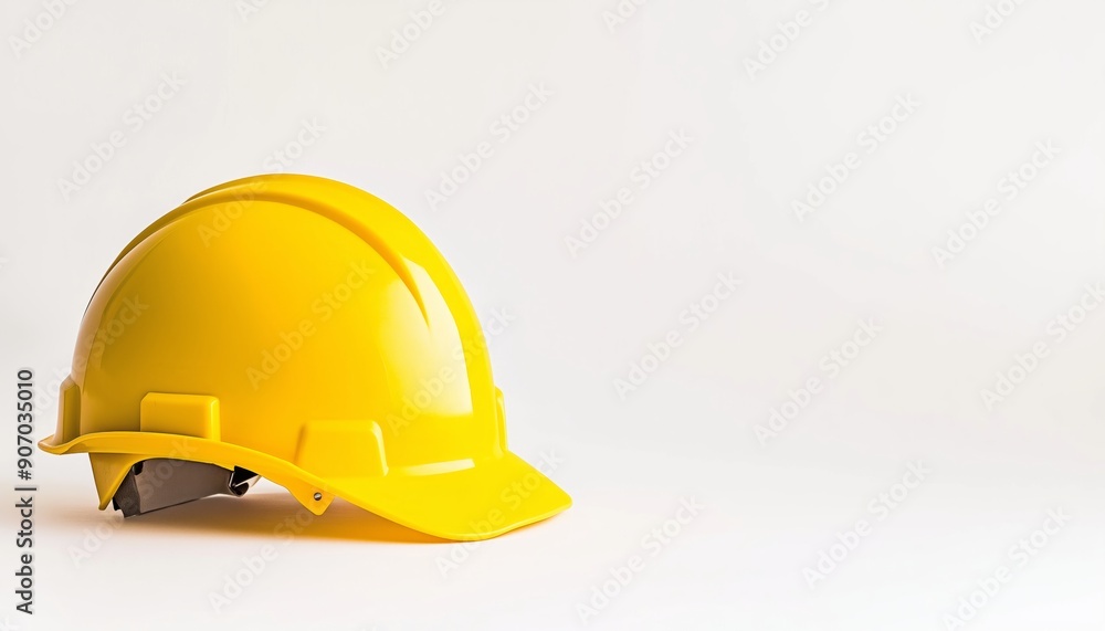 Yellow construction helmet isolated on white background Yellow construction helmet isolated on white background