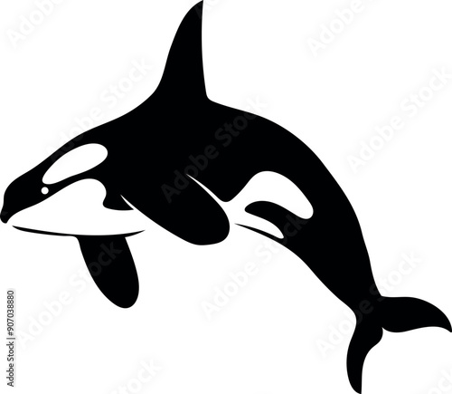 This black vector EPS file showcases a whale silhouette, designed for print-ready applications and works seamlessly with Cricut cutting machines. Great for making clipart, decals, and crafting project