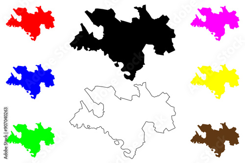 Briceni District (Republic of Moldova, Administrative divisions of Moldova) map vector illustration, scribble sketch Briceni map