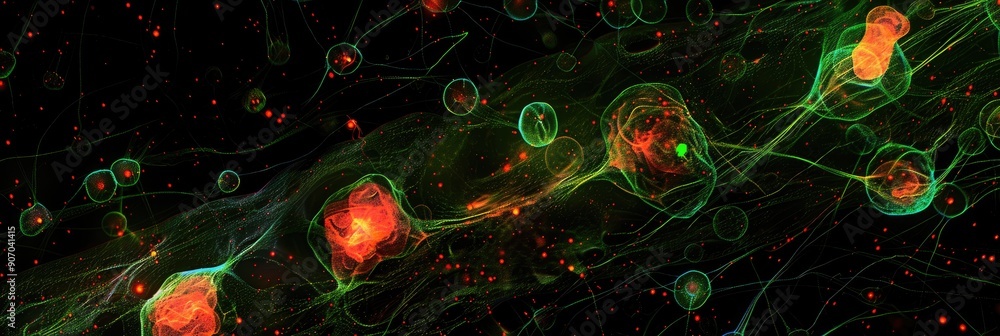 Confocal laser scanning microscopy image of immunofluorescence labeled ...
