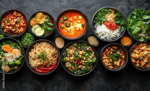 Wallpaper Mural Delicious Thai Food with Variety of Dishes Torontodigital.ca