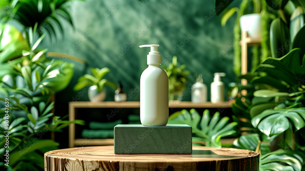 Fototapeta premium High-Quality Skincare Bottle Display background Concept scene stage showcase for new product, promotion sale, banner, presentation, cosmetic